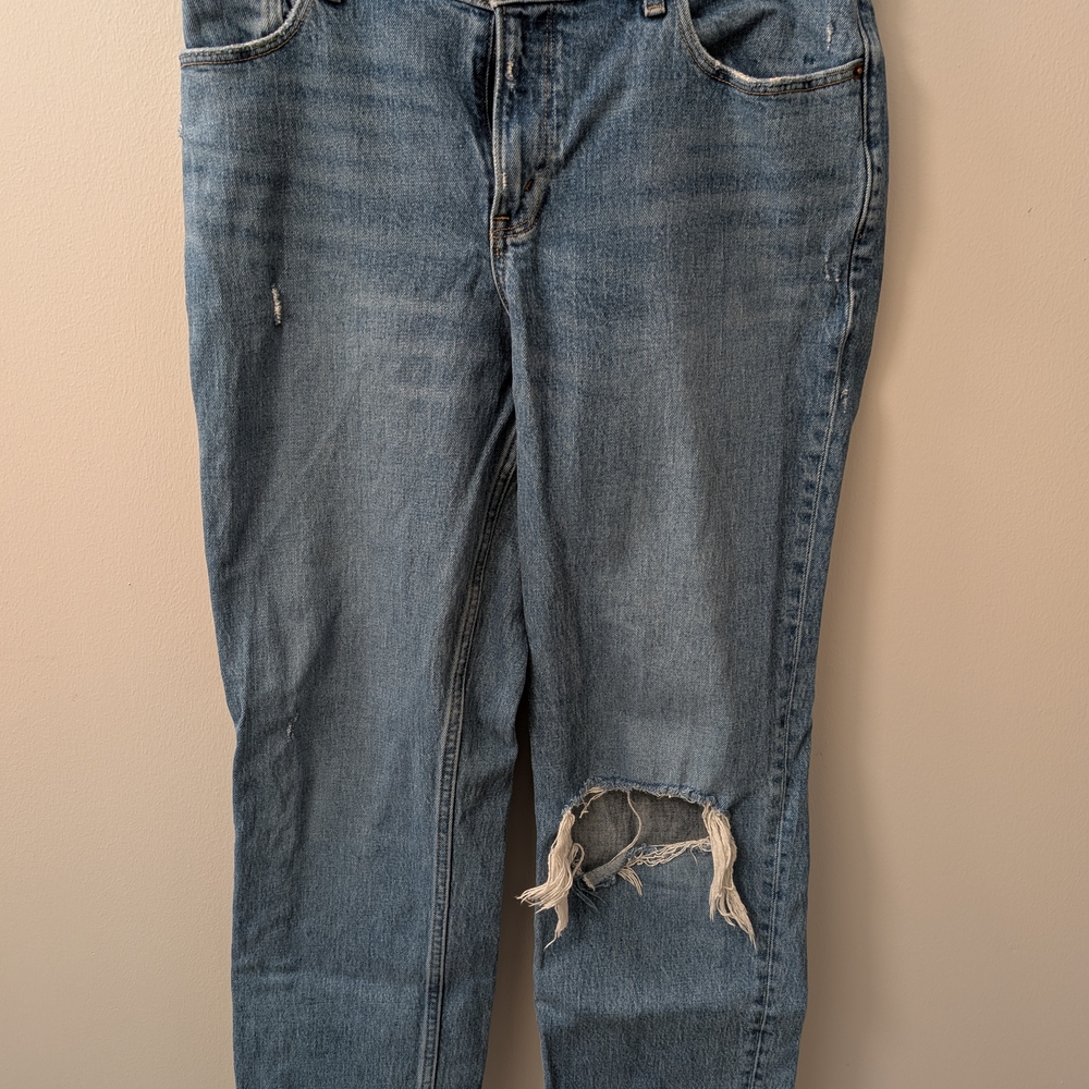 Abercrombie & Fitch Light Blue Distressed Boyfriend Jeans